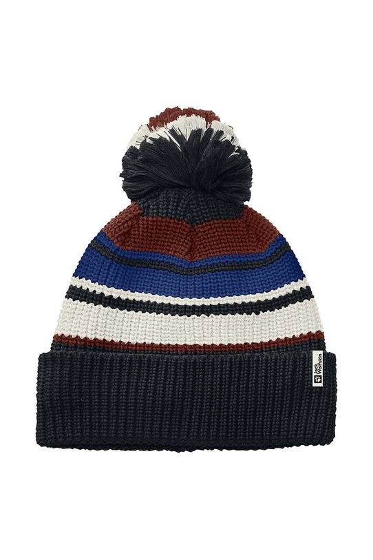 Detská čiapka Jack Wolfskin POMPOM BEANIE stredne hrubá tmavomodrá 1911081