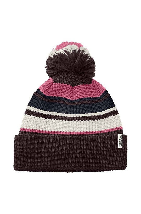 Detská čiapka Jack Wolfskin POMPOM BEANIE stredne hrubá hnedá 1911081