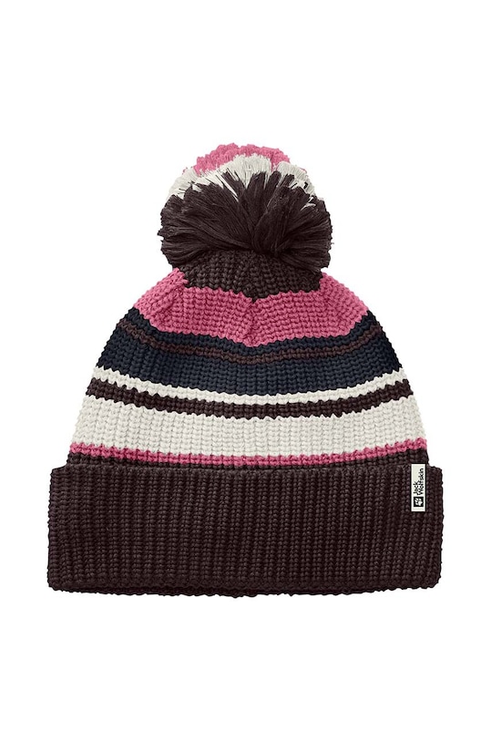 Detská čiapka Jack Wolfskin POMPOM BEANIE stredne hrubá hnedá 1911081