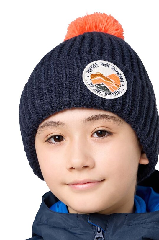 Дитяча шапка Jack Wolfskin POMPOM BADGE 1911751 темно-синій AW24