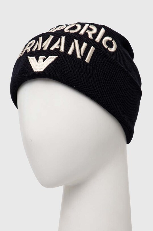 Дитяча шапка з домішкою вовни Emporio Armani 404688.3F570 темно-синій AW23