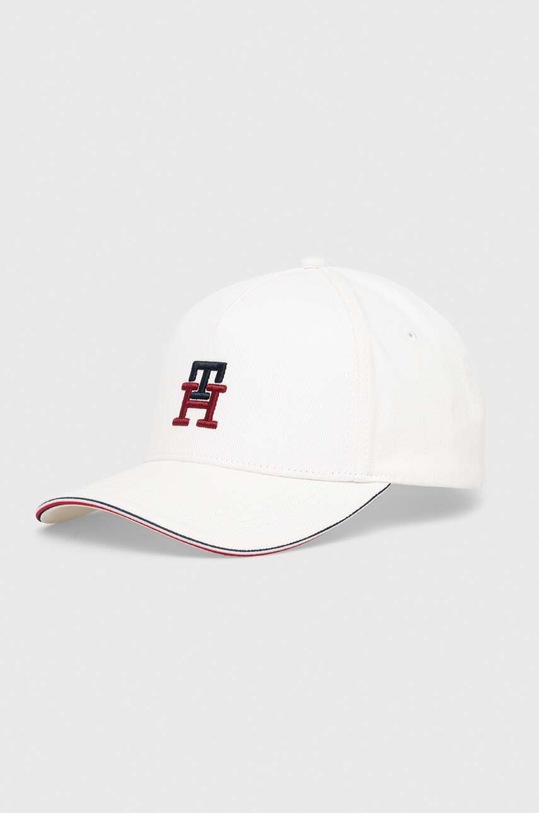Tommy Hilfiger czapka z daszkiem bawełniana aplikacja biały AM0AM11514