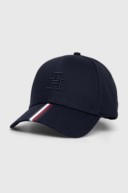 Tommy Hilfiger czapka z daszkiem bawełniana nadruk granatowy AM0AM11758