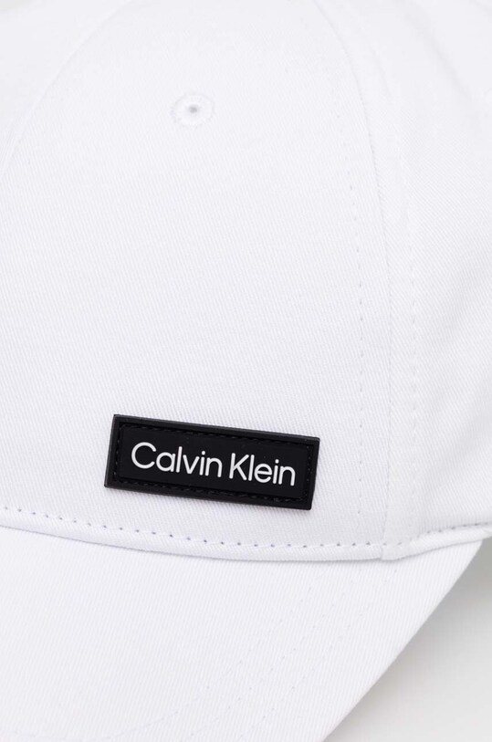 Calvin Klein șapcă de baseball din bumbac K50K510651 alb AW23