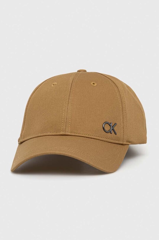 Calvin Klein czapka z daszkiem bawełniana bawełna beżowy K50K510659