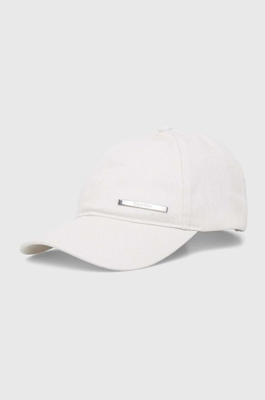 Calvin Klein czapka z daszkiem bawełniana aplikacja biały K50K510661