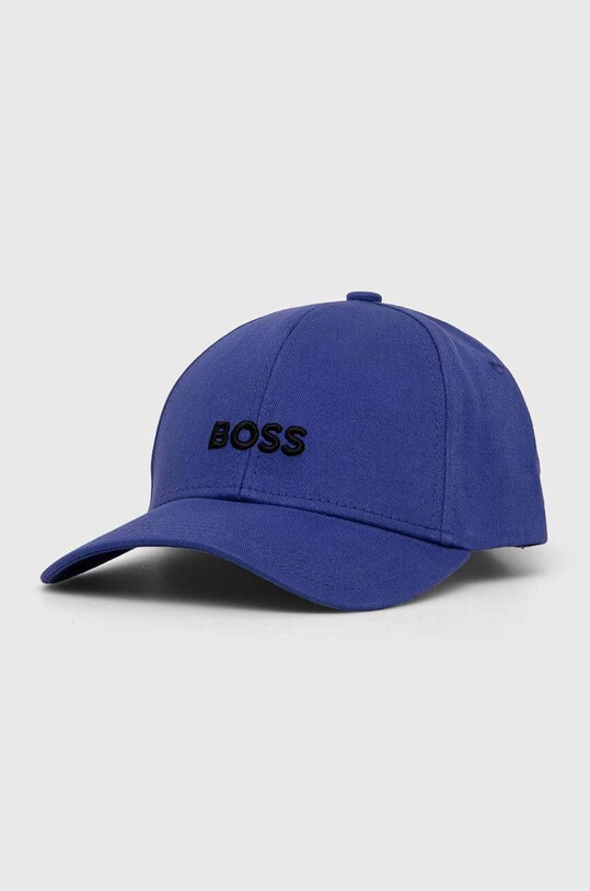 BOSS czapka z daszkiem bawełniana aplikacja fioletowy 50495121