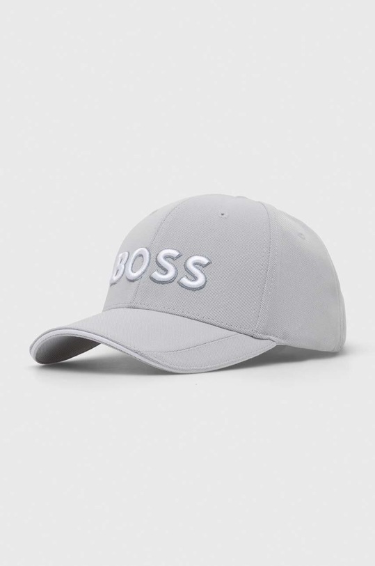 BOSS Green czapka z daszkiem BOSS GREEN aplikacja szary 50496291