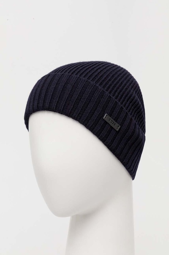 Вълнена шапка BOSS 50495306 тъмносин AW24
