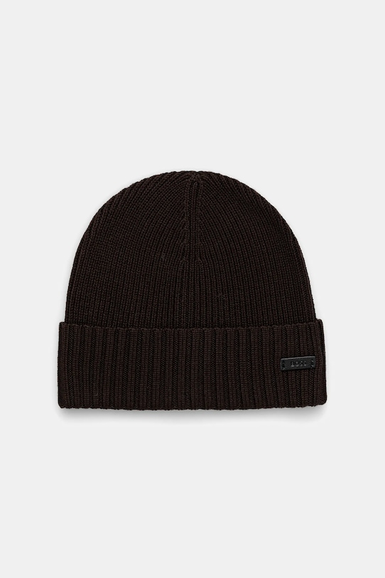 BOSS căciulă de lână uni maro 50495306