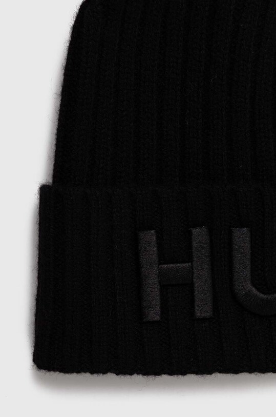 Вовняна шапка HUGO 50495778 чорний AW23
