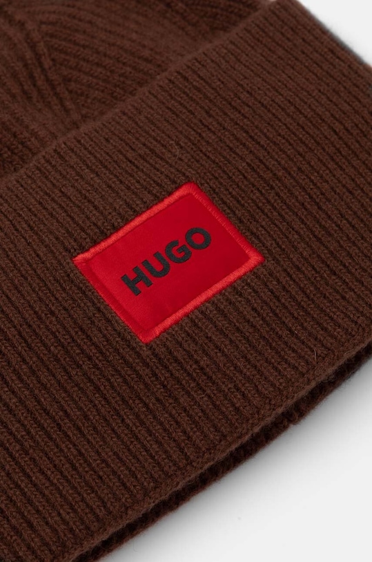 Akcesoria HUGO czapka wełniana 50496011 brązowy