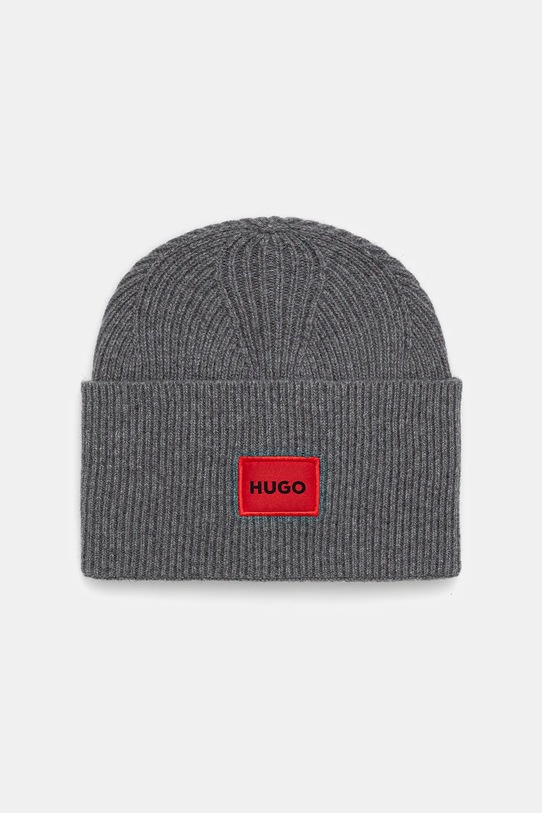 Vlnená čiapka HUGO vlna sivá 50496011