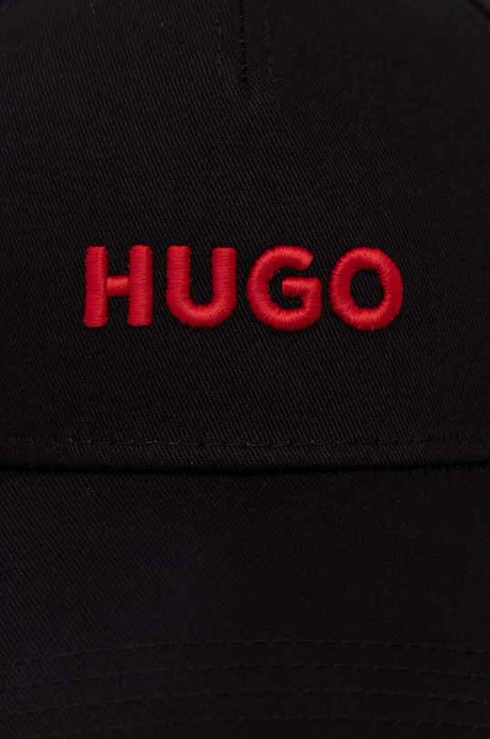 HUGO czapka z daszkiem bawełniana 50496033 czarny SS24