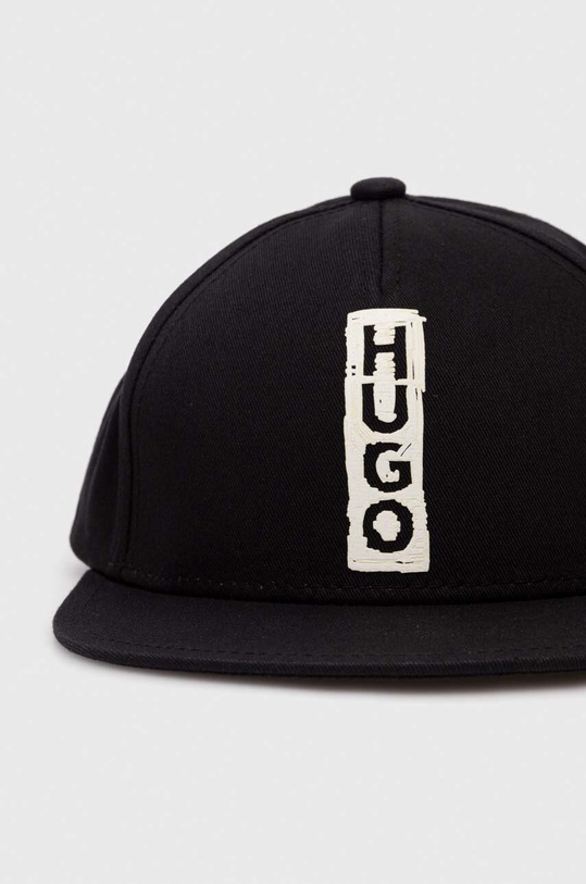 HUGO czapka z daszkiem bawełniana 50496252 czarny AW23