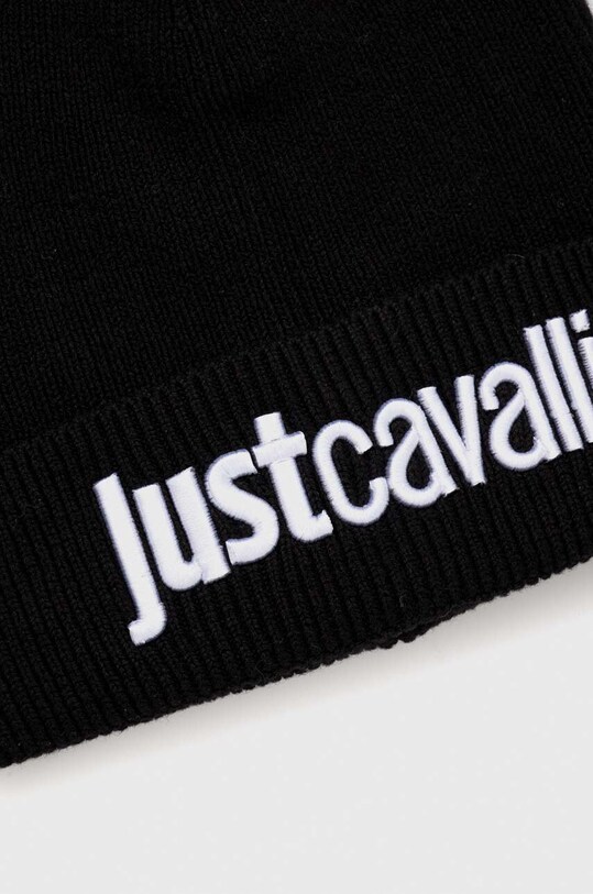 Αξεσουάρ Σκουφί από μείγμα μαλλιού Just Cavalli 75QAZK01.ZG239 μαύρο