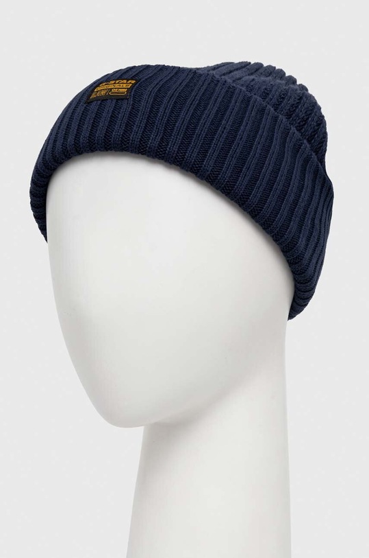G-Star czapka bawełniana D24006.B146 granatowy AW23
