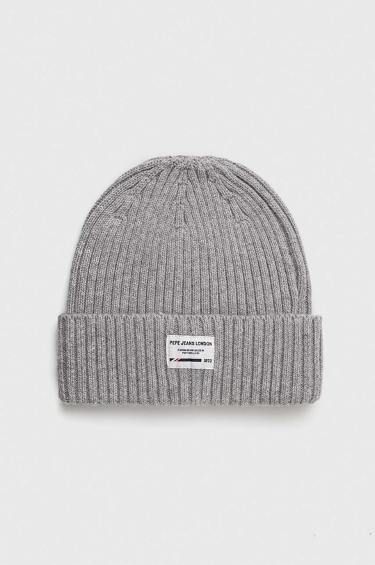 Шапка с вълна Pepe Jeans GRIFFIN средно дебел сив PM040531.933