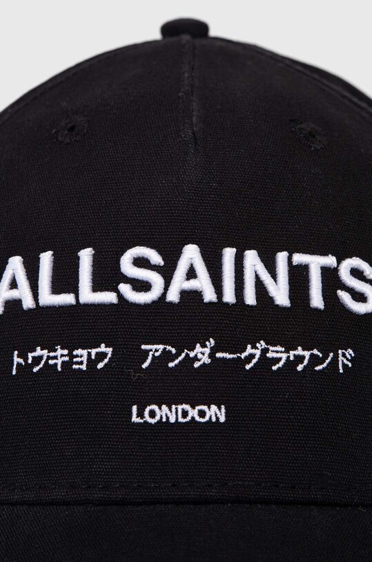 Бавовняна бейсболка AllSaints AS200634 чорний AW23