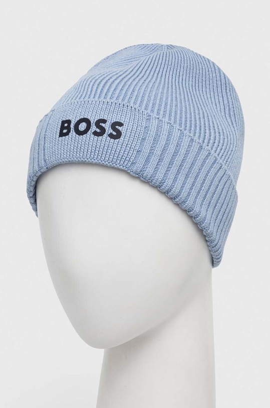 BOSS Green czapka z domieszką wełny BOSS GREEN 50499423 niebieski AW24