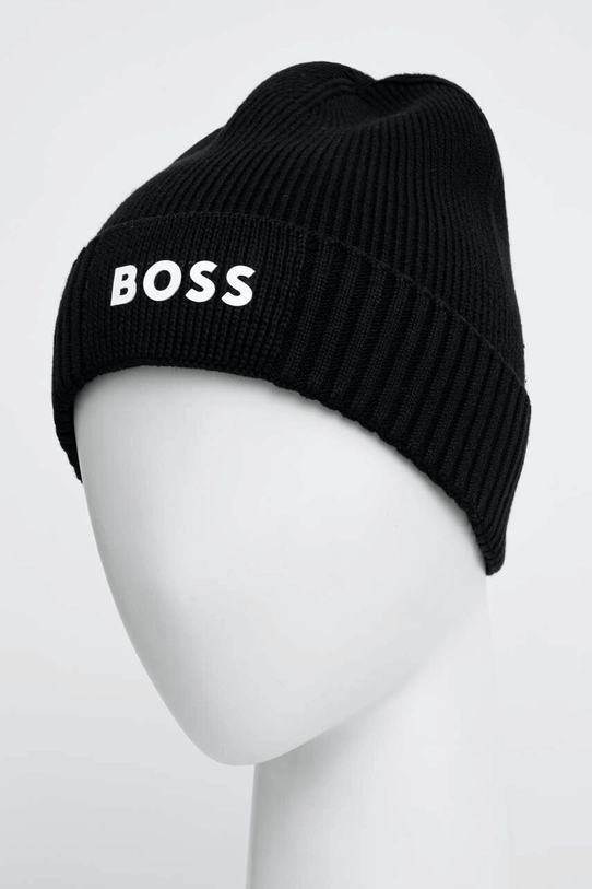 Шапка з домішкою вовни Boss Green BOSS GREEN 50499423 чорний AW24