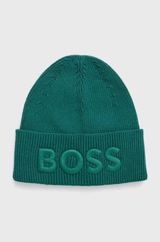 Шапка з домішкою вовни Boss Orange BOSS ORANGE аплікація зелений 50497967