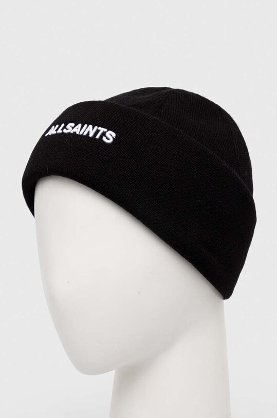 Čiapka s prímesou vlny AllSaints AS200685 čierna AW23