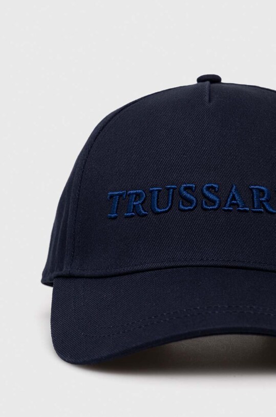 Trussardi czapka z daszkiem bawełniana 57Z00316.1T006541 granatowy AW23