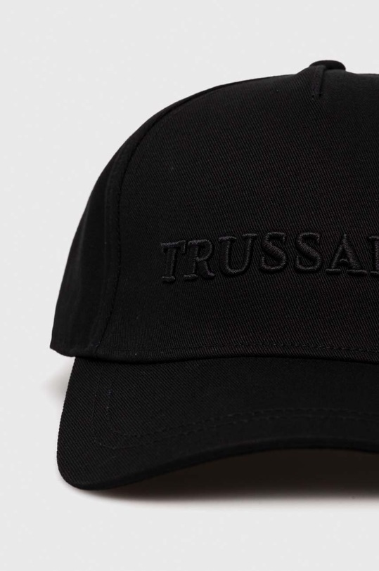 Trussardi czapka z daszkiem bawełniana 57Z00316.1T006541 czarny AW23