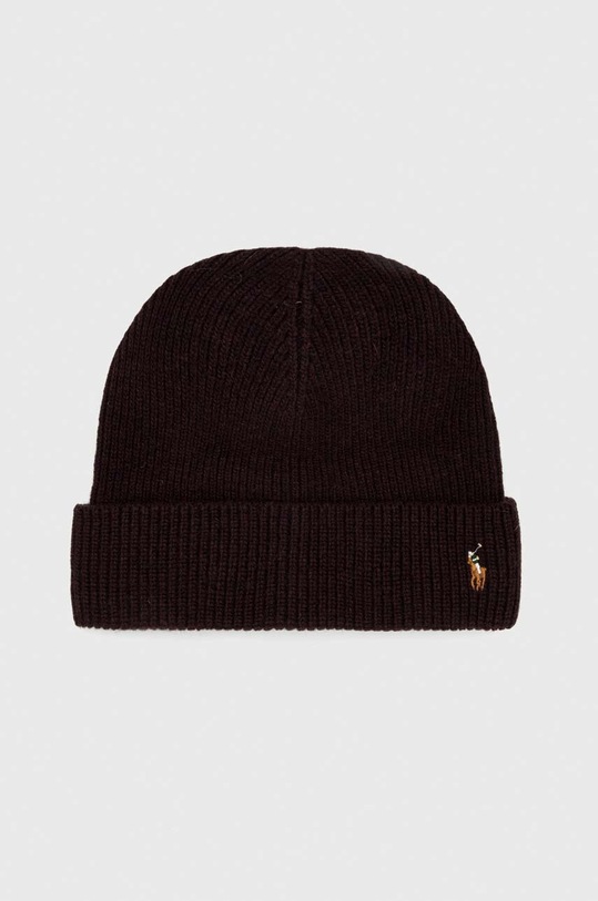 Μάλλινο σκουφί Polo Ralph Lauren μαλλί καφέ 449923718