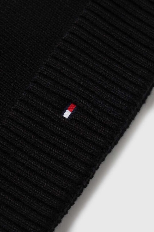 Σκούφος και κασκόλ με μείγμα κασμίρ Tommy Hilfiger AM0AM11624 μαύρο