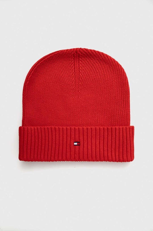 Kapa s primesjo kašmirja Tommy Hilfiger Tanka rdeča AM0AM10337