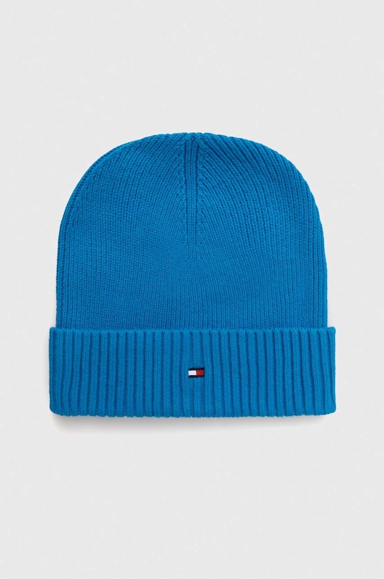 Tommy Hilfiger czapka z domieszką kaszmiru z domieszką wełny niebieski AM0AM10337