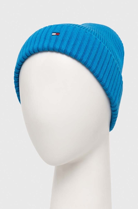 Tommy Hilfiger czapka z domieszką kaszmiru AM0AM10337 niebieski AW23