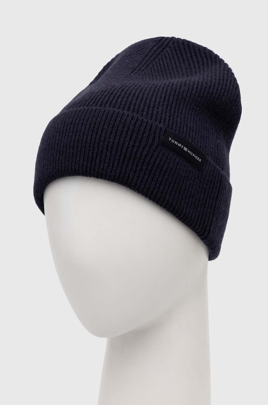 Αξεσουάρ Σκουφί από μείγμα μαλλιού Tommy Hilfiger AM0AM11483 σκούρο μπλε