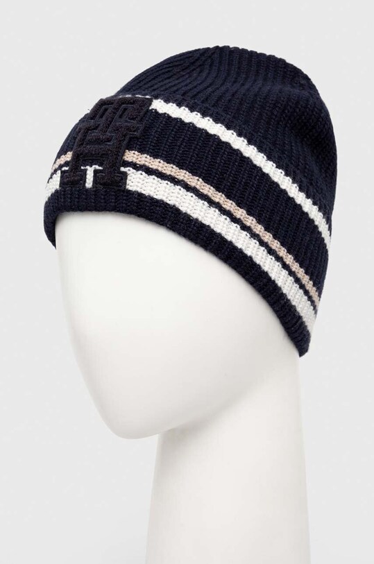 Шапка с примесью кашемира Tommy Hilfiger AM0AM11503 тёмно-синий AW23
