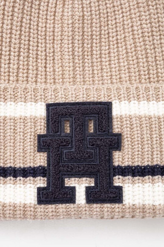 Akcesoria Tommy Hilfiger czapka z domieszką kaszmiru AM0AM11503 beżowy