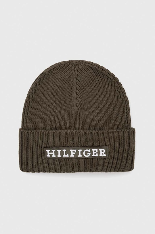 Tommy Hilfiger czapka z domieszką wełny z domieszką wełny zielony AM0AM11737