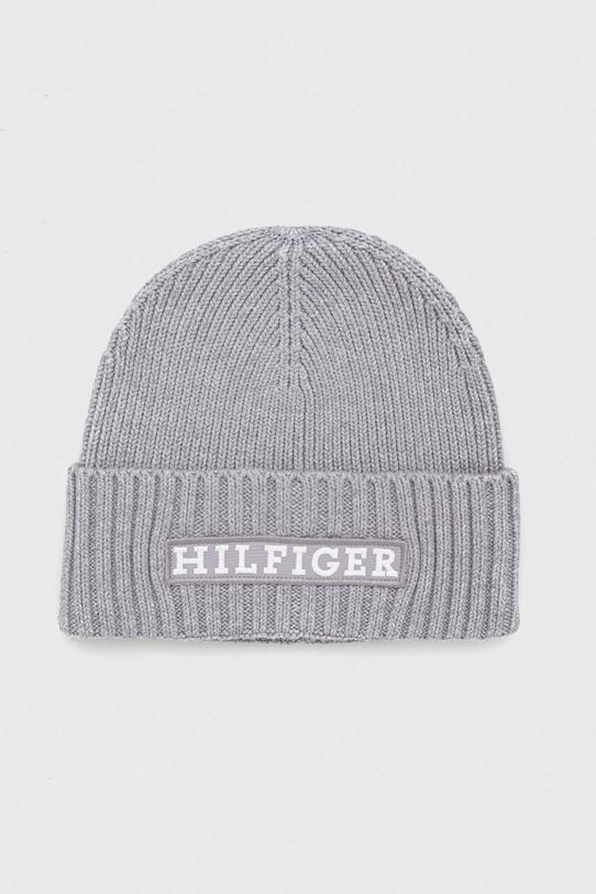 Tommy Hilfiger czapka z domieszką wełny szary AM0AM11737