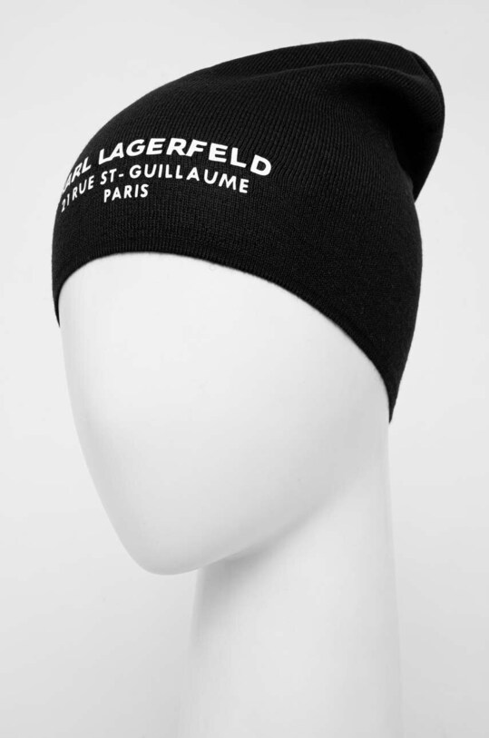 Μάλλινο σκουφί Karl Lagerfeld 534326.805601 μαύρο AW23
