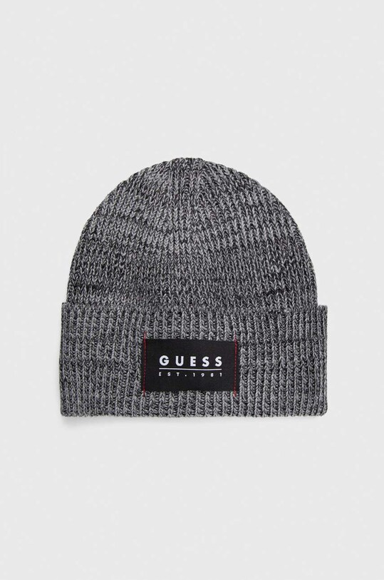 Шапка с примесью шерсти Guess с добавлением шерсти чёрный AM5026.POL01