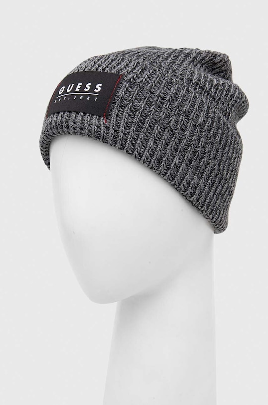 Čepice z vlněné směsi Guess AM5026.POL01 černá AW23