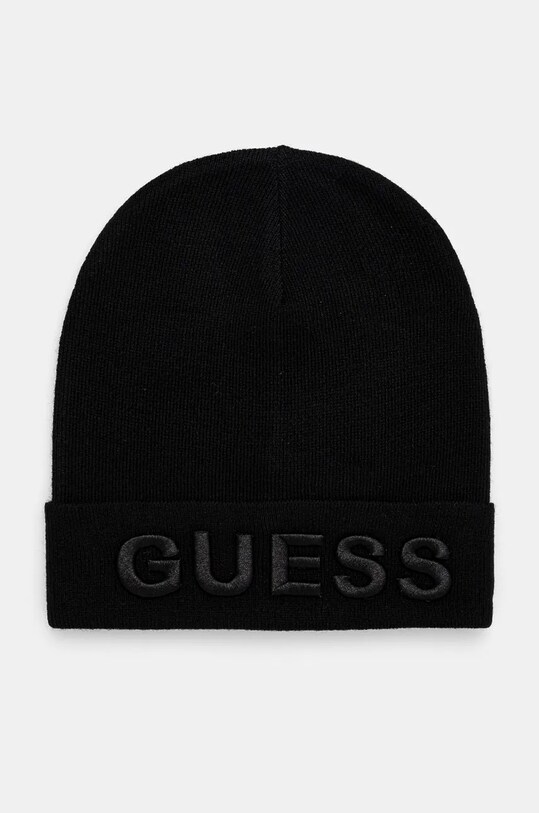 Guess caciula din amestec de lana imprimeu negru AM5027.POL01