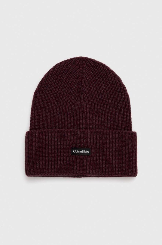 Calvin Klein czapka wełniana wełna fioletowy K50K510984