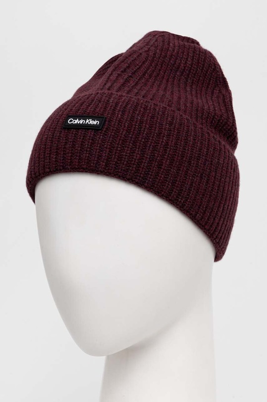 Calvin Klein czapka wełniana K50K510984 fioletowy AW23
