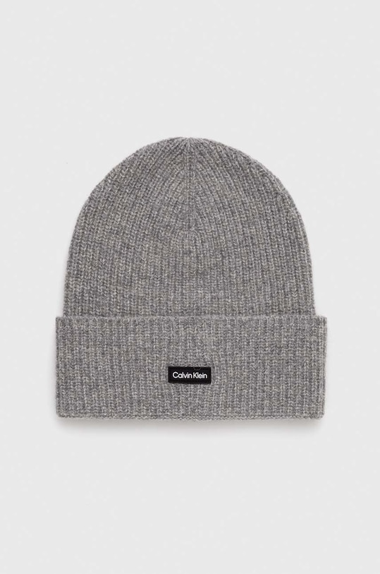 Calvin Klein czapka wełniana wełna szary K50K510984