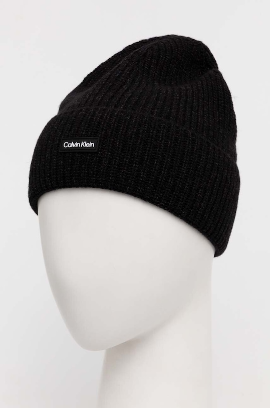 Calvin Klein czapka wełniana K50K510984 czarny AW23