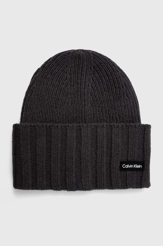 Вълнена шапка Calvin Klein вълна сив K50K510985