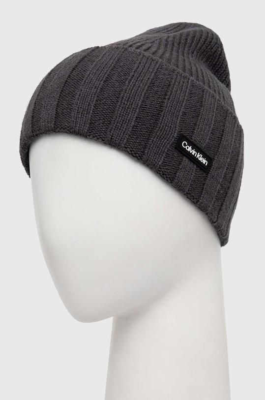Вълнена шапка Calvin Klein K50K510985 сив AW23
