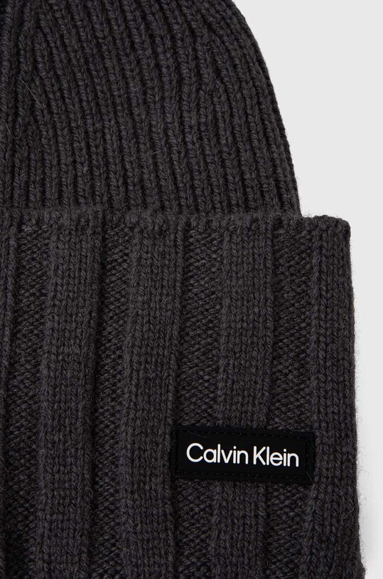 Doplnky Vlnená čiapka Calvin Klein K50K510985 sivá
